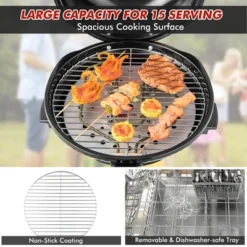 Costway Portable 1600W Electric BBQ Grill With Temperature Control & Grease Collector Red/Black -Garden & Outdoors GUEST 958eba07 b227 45fc a26a 2c63bebf4e2d