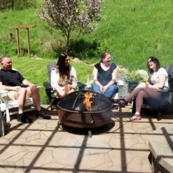 Sunnydaze Decor Sunnydaze Outdoor Camping Or Backyard Steel Round Cosmic Fire Pit With Spark Screen And Log Poker - 41.5" - Black -Garden & Outdoors GUEST 97446452 4878 4975 a14e b27dfbbced74