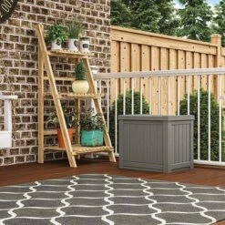 Suncast SS500ST 22 Gallon Small Resin Outdoor Patio Storage Deck Box (4 Pack) -Garden & Outdoors GUEST 978532ad c5f7 4960 ae61 a1261e406490