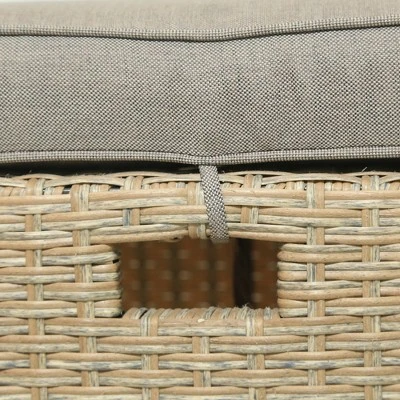 6pc Outdoor Wicker Conversation Set With Arm Chairs, Sofa, Ottomans & Coffee Table - Brown - GODEER 9 6pc Outdoor Wicker Conversation Set With Arm Chairs, Sofa, Ottomans & Coffee Table - Brown - GODEER - Image 9