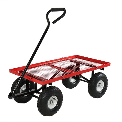 Sunnydaze Decor Sunnydaze Outdoor Lawn And Garden Heavy-Duty Durable Steel Mesh Utility Wagon Cart With Removable Sides 7 Sunnydaze Decor Sunnydaze Outdoor Lawn And Garden Heavy-Duty Durable Steel Mesh Utility Wagon Cart With Removable Sides - Image 7