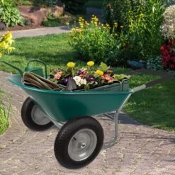 Nature Spring 2-Wheeled Garden Wheelbarrow For Residential DIY Landscaping, Lawn Care, And Remodeling -Garden & Outdoors GUEST 9a23b7e2 0669 419f 9ed1 529cd3b1e833