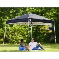 Z-Shade 10 X 10 Foot Angled Leg Outdoor Canopy Tent With A Push Button Locking System And Z-Shade 4 Pack Of Heavy Duty Leg Weight Bags, Black -Garden & Outdoors GUEST 9b7414c7 979c 451f 857a 8175c2d1d891