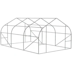 Outsunny 9.8' X 11.4' X 6.8' Outdoor Walk-In Tunnel Greenhouse Hot House With Roll-up Windows, Zippered Door, PE Cover, Green -Garden & Outdoors GUEST 9c4e0fab 5930 4d86 bce1 99ba63b6d26f