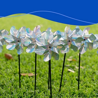 BIRD BLINDER Repellent Pin Wheels To Scare Birds & Pests, Silver Set Of 8 1 BIRD BLINDER Repellent Pin Wheels To Scare Birds & Pests, Silver Set Of 8