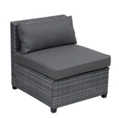 8pc Wicker Patio Conversation Set With Cushions - Gray - GODEER -Garden & Outdoors GUEST 9cb8c687 cd11 4efd aa23 3a979f7c37be