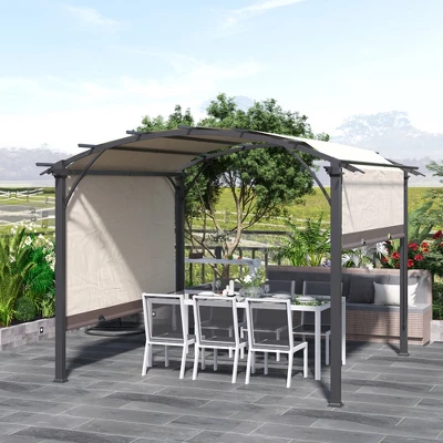 Outsunny 11' X 11' Outdoor Retractable Pergola Canopy With Sun Shade Unique Design Canopy Patio Metal Shelter For Garden Porch Beach 2 Outsunny 11' X 11' Outdoor Retractable Pergola Canopy With Sun Shade Unique Design Canopy Patio Metal Shelter For Garden Porch Beach - Image 2