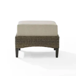 Rockport Outdoor Ottoman - Oatmeal/Light Brown - Crosley -Garden & Outdoors GUEST 9ebcd100 a343 4159 96a8 b94877c42c12