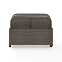 Palm Harbor Outdoor Wicker Pool Storage Caddy - Weathered Gray - Crosley -Garden & Outdoors GUEST a04ac7ca 5813 41bb 8906 3457dcc78ff8