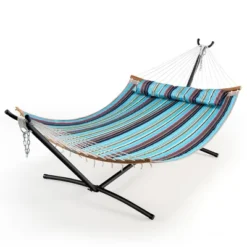 Costway Hammock Chair With Stand Heavy Duty Portable Carrying Bag Cushion Pillow RedBlue -Garden & Outdoors GUEST a0969fa6 7b26 4d2a aa1f 32c2269dbabb