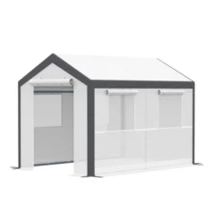 Outsunny Outdoor Walk-In Tunnel Greenhouse Garden Warm Hot House With Roll Up Windows, Zippered Door, & Weather Cover -Garden & Outdoors GUEST a17ce0e1 072f 4db7 9d7f 1287496d77b9