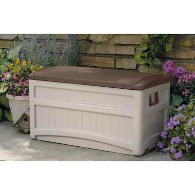 Suncast Resin Deck Box With Wheels 78gal - Taupe/Brown 1 Suncast Resin Deck Box With Wheels 78gal - Taupe/Brown