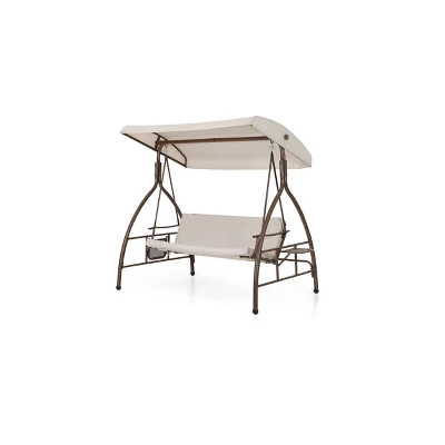Outdoor 3 Person Swing With Cushions & Side Table - Captiva Designs 1 Outdoor 3 Person Swing With Cushions & Side Table - Captiva Designs