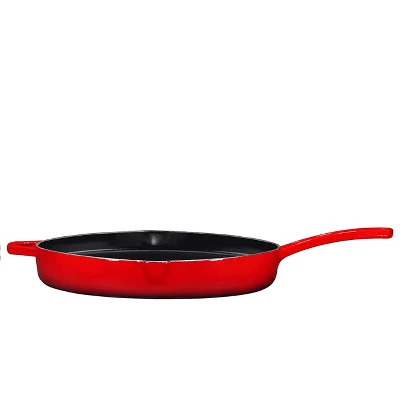 Bruntmor 12'' Pre-seasoned Cast Iron Frying Pan - Red 6 Bruntmor 12'' Pre-seasoned Cast Iron Frying Pan - Red - Image 6