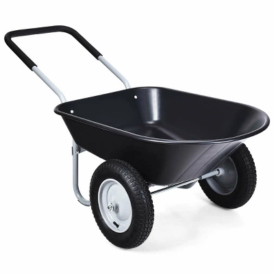 Costway 2 Tire Wheelbarrow Cart Heavy-duty Dolly Utility Cart Black 9 Costway 2 Tire Wheelbarrow Cart Heavy-duty Dolly Utility Cart Black - Image 9
