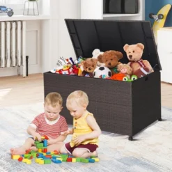 Costway 133 Gallon Patio Rattan Storage Deck Box Container Wheel Handle W/Liner 12 Costway 133 Gallon Patio Rattan Storage Deck Box Container Wheel Handle W/Liner -Garden & Outdoors GUEST a3bcfb40 87d8 4450 9556 892d11ca44c1