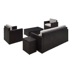 Palm Harbor 5pc All-Weather Wicker Patio Conversation Set With Sofa Gray - Crosley 10 Palm Harbor 5pc All-Weather Wicker Patio Conversation Set With Sofa Gray - Crosley -Garden & Outdoors GUEST a4491df9 69cb 4db8 89c0 b4272288f5ba