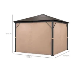 Best Choice Products 10x10ft Hardtop Gazebo, Outdoor Aluminum Canopy For Backyard, Garden W/ Side Curtains, Netting -Garden & Outdoors GUEST a5ceecb1 eb44 4905 a039 ac8abb602998