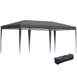 Outsunny 10' X 20' Pop Up Canopy With Sturdy Frame, UV Fighting Roof, Carry Bag For Patio, Backyard, Beach, Garden -Garden & Outdoors GUEST a6ee707a 5e93 4497 872e 203383f523ab