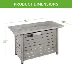 Best Choice Products 42in Fire Pit Table 50,000 BTU Rectangular Steel Gas W/ Storage, Cover, Glass Beads -Garden & Outdoors GUEST a7561047 ff34 4820 88ef 70aead2f7e49