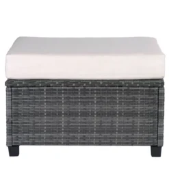 8pc Wicker Patio Conversation Set With Cushions - Beige - GODEER -Garden & Outdoors GUEST a7622228 3c09 42ed ae2e f60ac6207c77