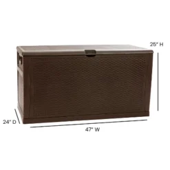 Emma And Oliver 120 Gallon Plastic Deck Box For Outdoor Patio Storage & Deck Organization -Garden & Outdoors GUEST a7b5ed47 0ca3 4d1b bae7 bcf07583a92b