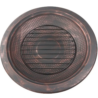 Sunnydaze Decor Sunnydaze Outdoor Portable Camping Or Backyard Elevated Round Fire Pit Bowl With Stand, Spark Screen, Wood Grate, And Log Poker - 29" - Bronze 6 Sunnydaze Decor Sunnydaze Outdoor Portable Camping Or Backyard Elevated Round Fire Pit Bowl With Stand, Spark Screen, Wood Grate, And Log Poker - 29" - Bronze - Image 6