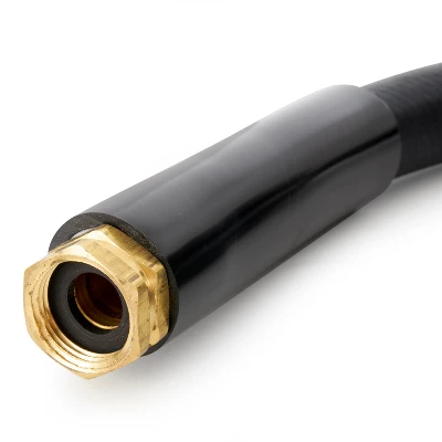 Apache 98108802 25 Foot Industrial Rubber Garden Water Hose With Heavy Duty MGHT X FGHT Brass Fittings And 1 Bend Restrictor, Black (3 Pack) 4 Apache 98108802 25 Foot Industrial Rubber Garden Water Hose With Heavy Duty MGHT X FGHT Brass Fittings And 1 Bend Restrictor, Black (3 Pack) - Image 4