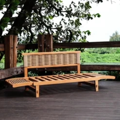 Cambridge Casual Auburn Teak & Wicker Outdoor Patio Daybed With Cushion Brown/Blue 20 Cambridge Casual Auburn Teak & Wicker Outdoor Patio Daybed With Cushion Brown/Blue -Garden & Outdoors GUEST a997ec67 829f 4889 8130 2a141e4c9016