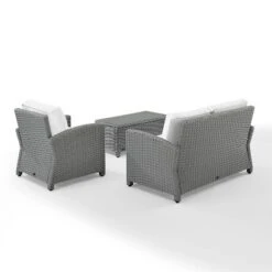 Bradenton 3pc Outdoor Conversation Set With Loveseat & Armchair With Coffee Table - Crosley -Garden & Outdoors GUEST aa89176a dce7 4fa1 911e 9c16585f014f