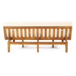 Jill Outdoor Acacia Wood Convertible Daybed With Cushions Teak/Beige - Christopher Knight Home -Garden & Outdoors GUEST aa8993d7 09f8 43f5 b0dd 869174fdcc9e