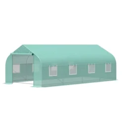 Outsunny 20' X 10' X 7' Tunnel Greenhouse Large Walk-In Warm House Deluxe High GardenHot House With 8 Roll Up Windows & Roll Up Door, Steel Frame -Garden & Outdoors GUEST aaa98e1b f3e2 4b65 9efd aa9a19a7d075