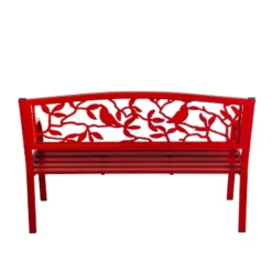 Evergreen Cardinals Metal Garden Bench, Red -Garden & Outdoors GUEST ad09dae7 9735 40a1 9664 aa6c7e377aab