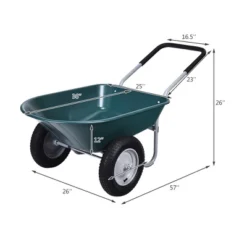Costway 2 Tire Wheelbarrow Cart Heavy-duty Dolly Utility Cart Green -Garden & Outdoors GUEST ad50ccae 6548 42f8 88dc 52872cde62db