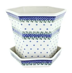 Blue Rose Polish Pottery 155 Kalich Large Hexagonal Flower Pot -Garden & Outdoors GUEST ad67bd04 903d 4ae7 bbc3 45b595fc0813