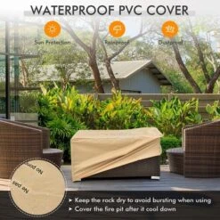 Costway 32''x 20'' Propane Rattan Fire Pit Table Set W/ Side Table Tank & Cover 40,000 BTU 12 Costway 32''x 20'' Propane Rattan Fire Pit Table Set W/ Side Table Tank & Cover 40,000 BTU -Garden & Outdoors GUEST b06a509e 6b2a 4b91 94af 44dbdc74c6c3