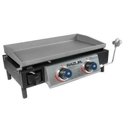 Razor Griddle GGT2130M 25 Inch Outdoor 2 Burner Portable LP Propane Gas Grill Griddle With 318 Square Inch For BBQ Cooking And Frying, Black (Steel) 3 Razor Griddle GGT2130M 25 Inch Outdoor 2 Burner Portable LP Propane Gas Grill Griddle With 318 Square Inch For BBQ Cooking And Frying, Black (Steel) - Image 3