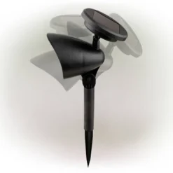 Set Of 4 Outdoor Solar Powered Pathway LED Light Stakes Silver/Black - Alpine Corporation -Garden & Outdoors GUEST b1958f2f af18 4fe5 8ca8 64b9c44c2b6b