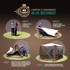 CLAM Quick-Set Venture Portable Pop-Up Outdoor Camping Gazebo Screen Tent Sided Canopy Shelter With Ground Stakes And Carry Bag -Garden & Outdoors GUEST b244d1da 4756 4dc6 8c7f 576adc83e492