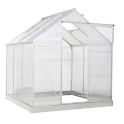 Outsunny Polycarbonate Greenhouse With Aluminum Frame, Walk-in Garden Greenhouse Kit With Adjustable Roof Vent, Rain Gutter And Sliding Door For Winter, Silver 12 Outsunny Polycarbonate Greenhouse With Aluminum Frame, Walk-in Garden Greenhouse Kit With Adjustable Roof Vent, Rain Gutter And Sliding Door For Winter, Silver -Garden & Outdoors GUEST b40be38b f511 45c5 b9a3 2b28ecd40763