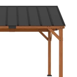 Outsunny 12' X 11' Hardtop Gazebo Canopy With Solid Wooden Frame And Waterproof Asphalt Roof, For Patio, Backyard, Deck, Porch, Brown -Garden & Outdoors GUEST b492a32e 569f 4a22 b557 c4e6ba914038