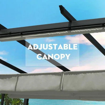 Aoodor 10 X 10 Ft Outdoor Pergola With Retractable Canopy, Aluminum Frame, 4 Pieces Patio Sun Shade Shelter For Backyard, Deck 3 Aoodor 10 X 10 Ft Outdoor Pergola With Retractable Canopy, Aluminum Frame, 4 Pieces Patio Sun Shade Shelter For Backyard, Deck - Image 3