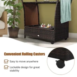 Costway Patio Rattan Bar Serving Cart Wheels Ice Bucket Glass Top Handle Garden 15 Costway Patio Rattan Bar Serving Cart Wheels Ice Bucket Glass Top Handle Garden -Garden & Outdoors GUEST b67676ec 2553 4b66 a408 ed87e7c106ea