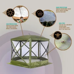 CLAM Quick-Set Venture Portable Pop-Up Outdoor Camping Gazebo Screen Tent Sided Canopy Shelter With Ground Stakes And Carry Bag -Garden & Outdoors GUEST b7a27789 ef4e 4620 8474 70e82a432429