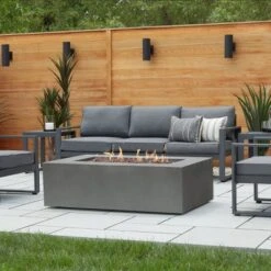 Baltic Rectangle Natural Gas Fire Table - Gray - Real Flame 9 Baltic Rectangle Natural Gas Fire Table - Gray - Real Flame -Garden & Outdoors GUEST b7c09dd5 73c0 4cd9 8c84 99bc00b33ba4