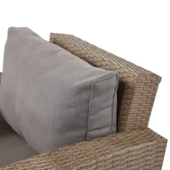 4pc Outdoor Wicker Conversation Set With Cushions - Gray - GODEER -Garden & Outdoors GUEST b7fc3780 6e0f 4b48 ba32 224e6a0e285f