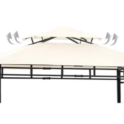 SUGIFT 12 Ft. X 4.3 Ft. Iron Double Tiered Backyard Patio BBQ Grill Gazebo With Bar Counters -Garden & Outdoors GUEST b81f3049 9bd7 4e87 ab0b 36908f1c8440