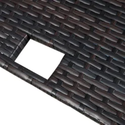 4pc Wicker Patio Sectional Seating Set With Cushions - Brown/Blue - GODEER -Garden & Outdoors GUEST ba10ec22 ed91 451e 9f52 18ad1f52b35d