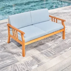 Kapalua Honey Nautical Eucalyptus Wooden Outdoor Sofa Bench With Cushion - Vifah 8 Kapalua Honey Nautical Eucalyptus Wooden Outdoor Sofa Bench With Cushion - Vifah -Garden & Outdoors GUEST ba22116a 16bf 44d9 bb02 d58ba2df5e3d
