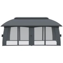 Outsunny 10' X 20' Patio Gazebo, Outdoor Gazebo Canopy Shelter With Netting & Curtains, Vented Roof, Steel Frame For Garden And Lawn -Garden & Outdoors GUEST bb9bfc04 8e83 4418 b935 b0bab2cd311f
